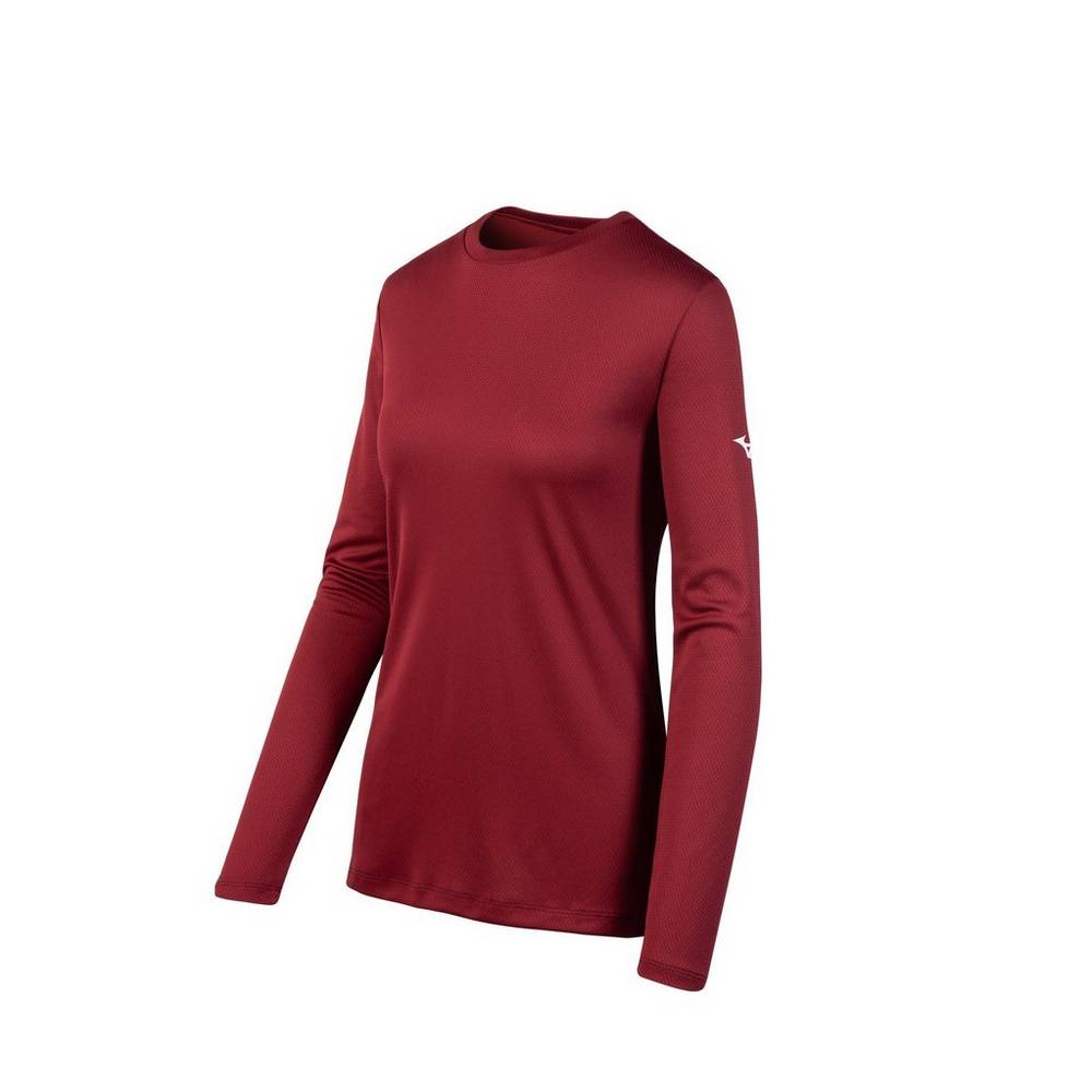 Damske Tričko Mizuno Long Sleeve Bordove Vypredaj ONIP82970